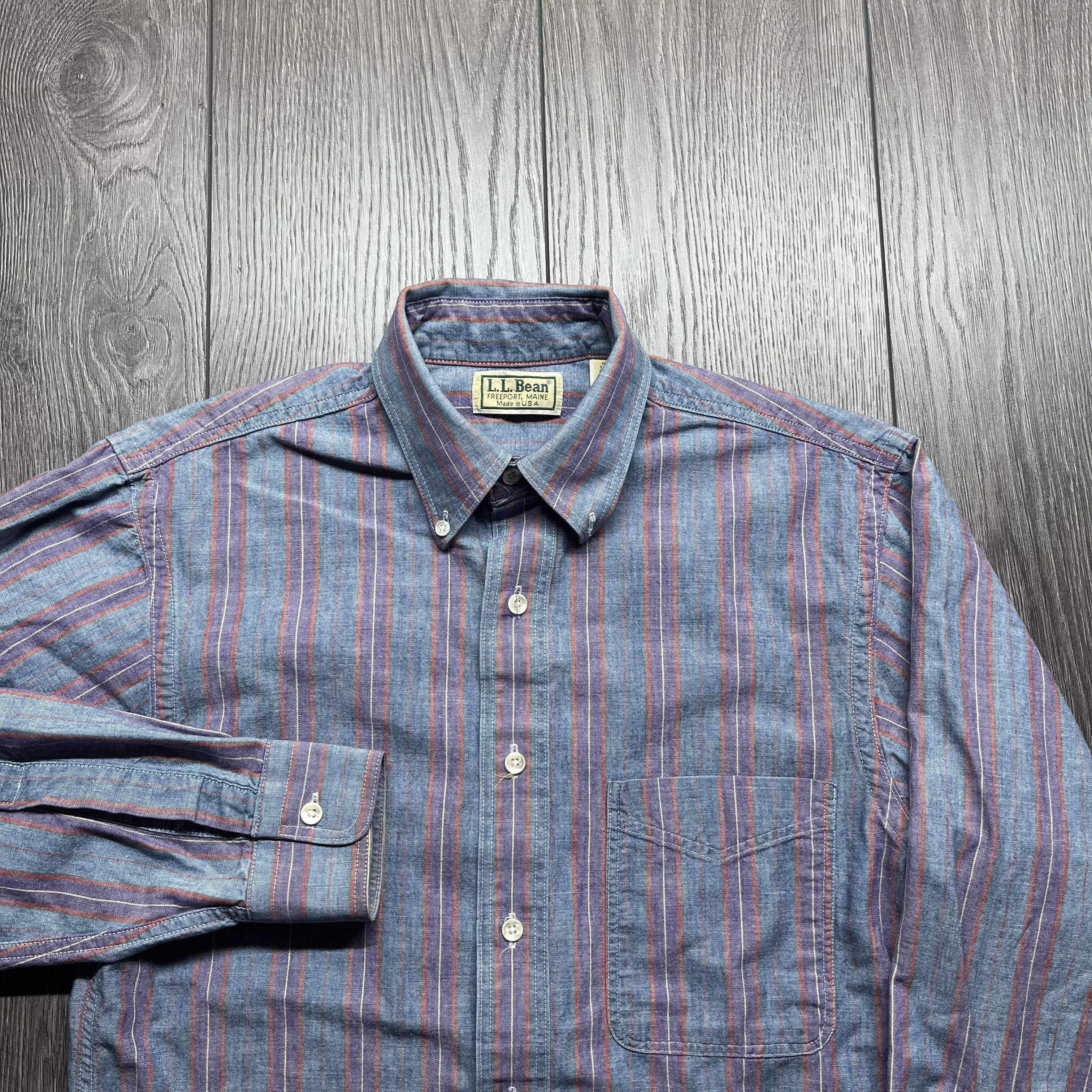 L.L. Bean × Vintage Vintage LL Bean 1990s Striped Button Down Shirt X Small Size US XS / EU 42 / 0 - 1 Thumbnail