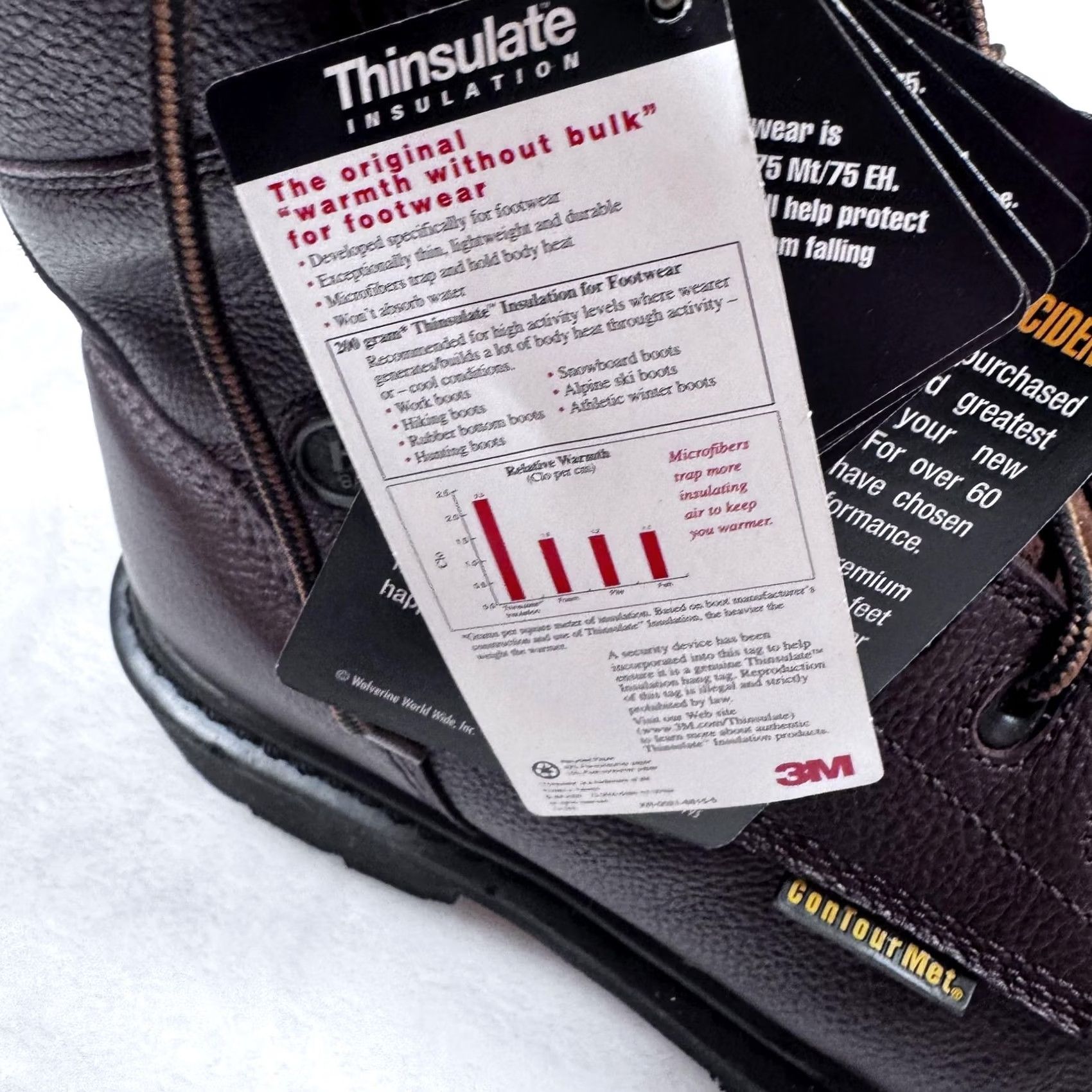Vintage HyTest Boots Mens Size 8.5 Brown Waterproof Insulated Safety ContourMet Boots Size US 9 / EU 42 - 2 Thumbnail