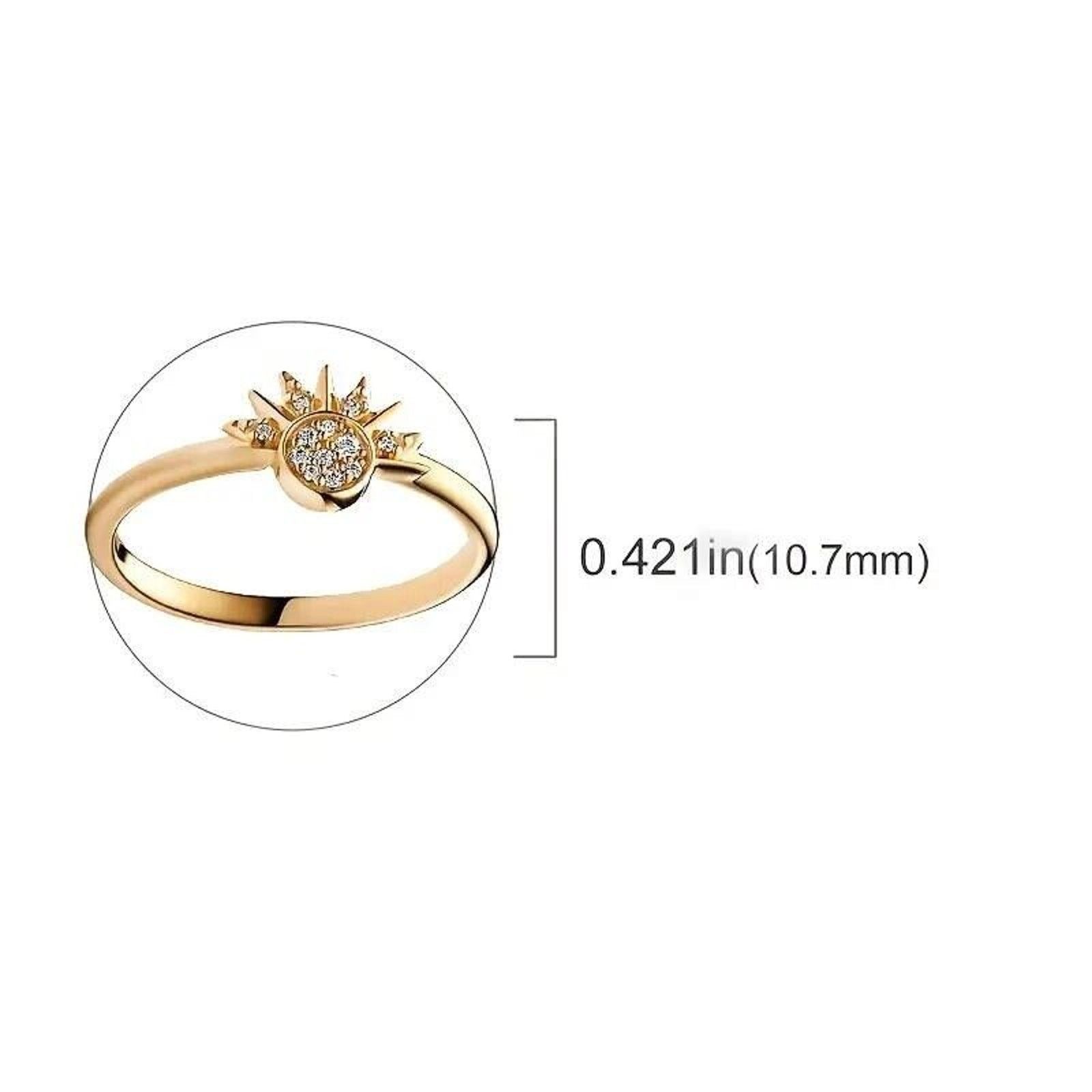 Other Blue Moon Golden Sun Ring Set 925 Silver Vermeil CZ •Sz 6.75 Size ONE SIZE - 6 Thumbnail