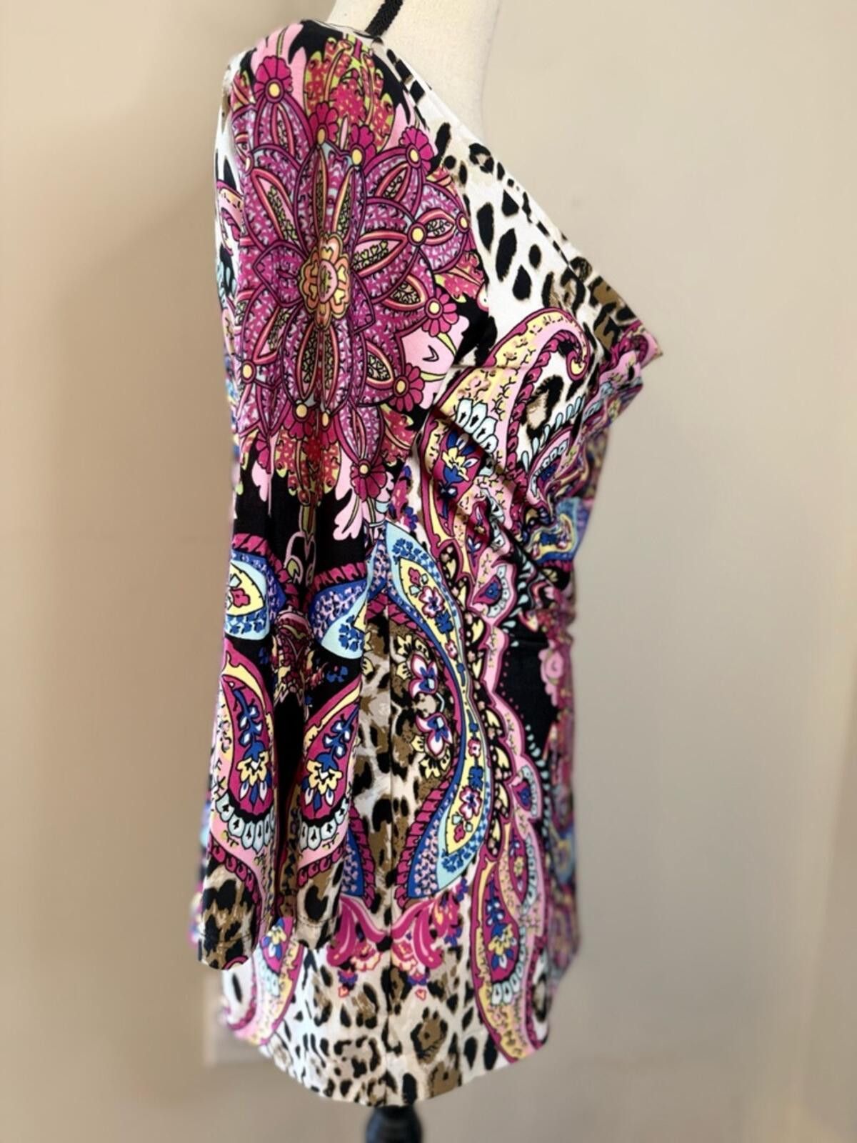 Other Sunny Leigh top floral leopard paisleys draped neckline SM Size S / US 4 / IT 40 - 2 Thumbnail