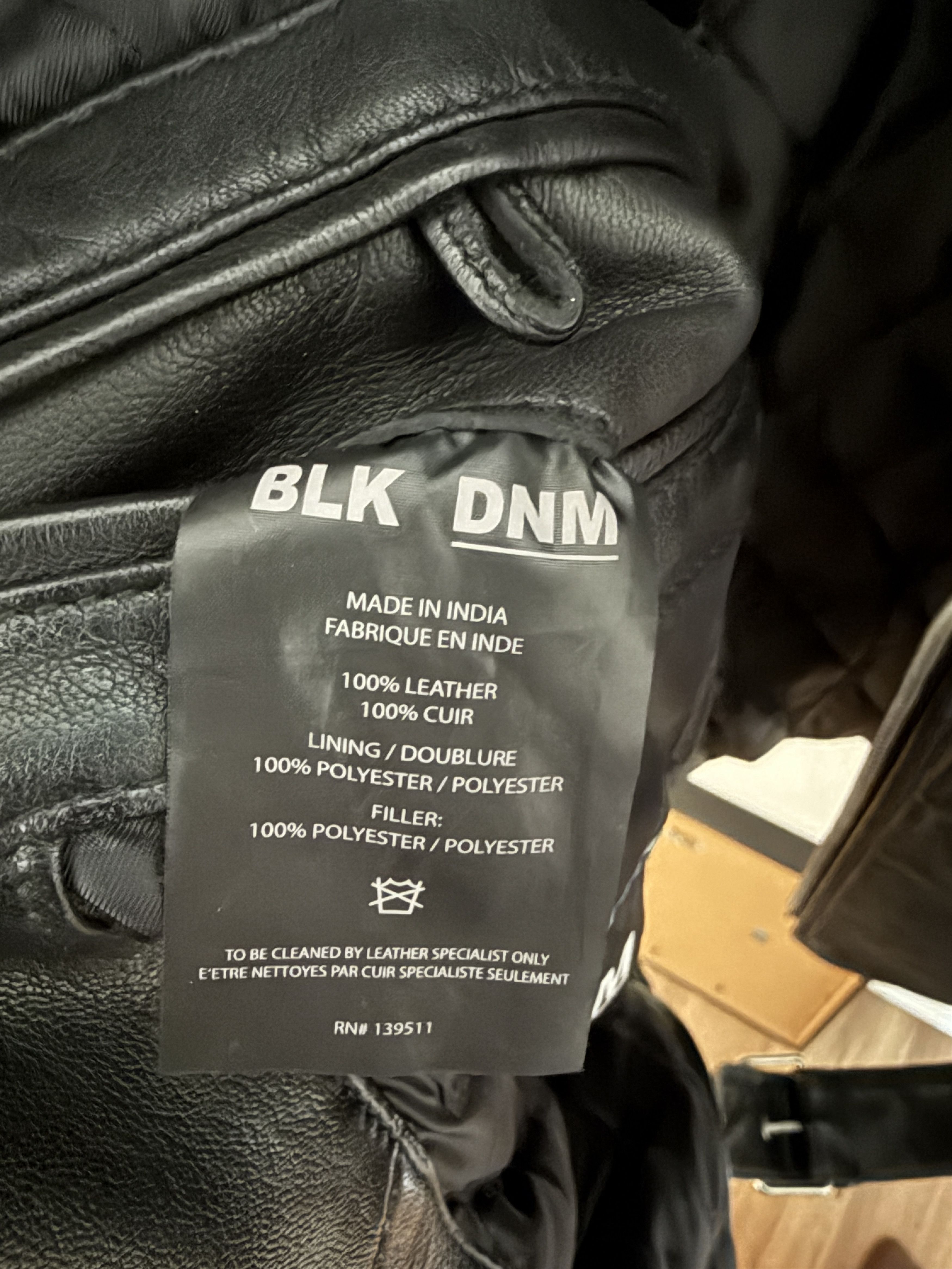 Blk Dnm Distressed Black Leather Motorcycle Jacket Size US XL / EU 56 / 4 - 4 Thumbnail