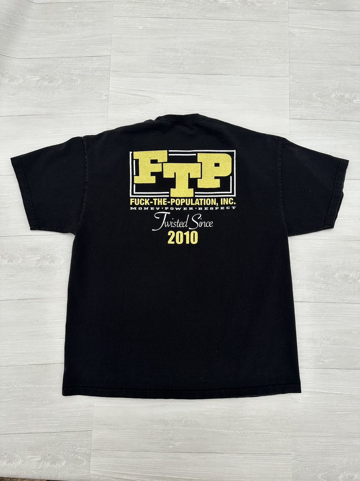Fuck The Population Fuck The Population Power Money Respect Logo Tee Black 2XL Size US XXL / EU 58 / 5 - 1 Thumbnail