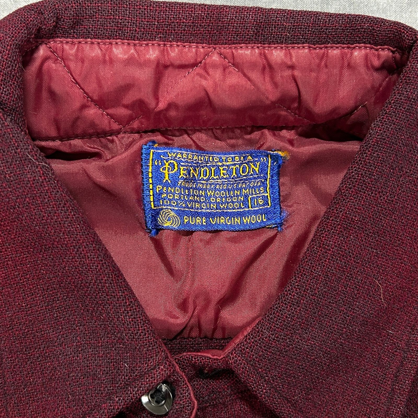 Pendleton VTG 60s Pendleton shadow plaid wool button up shacket mens M Size US M / EU 48-50 / 2 - 3 Thumbnail