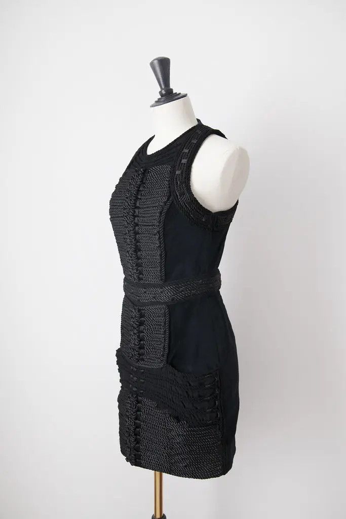 Balmain Black velvet dress Size S / US 4 / IT 40 - 4 Thumbnail