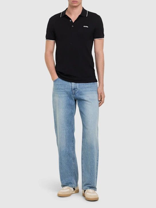 Z Zegna o1lsvrm0525 Short Sleeve Polo in Black Size US XXL / EU 58 / 5 - 3 Thumbnail