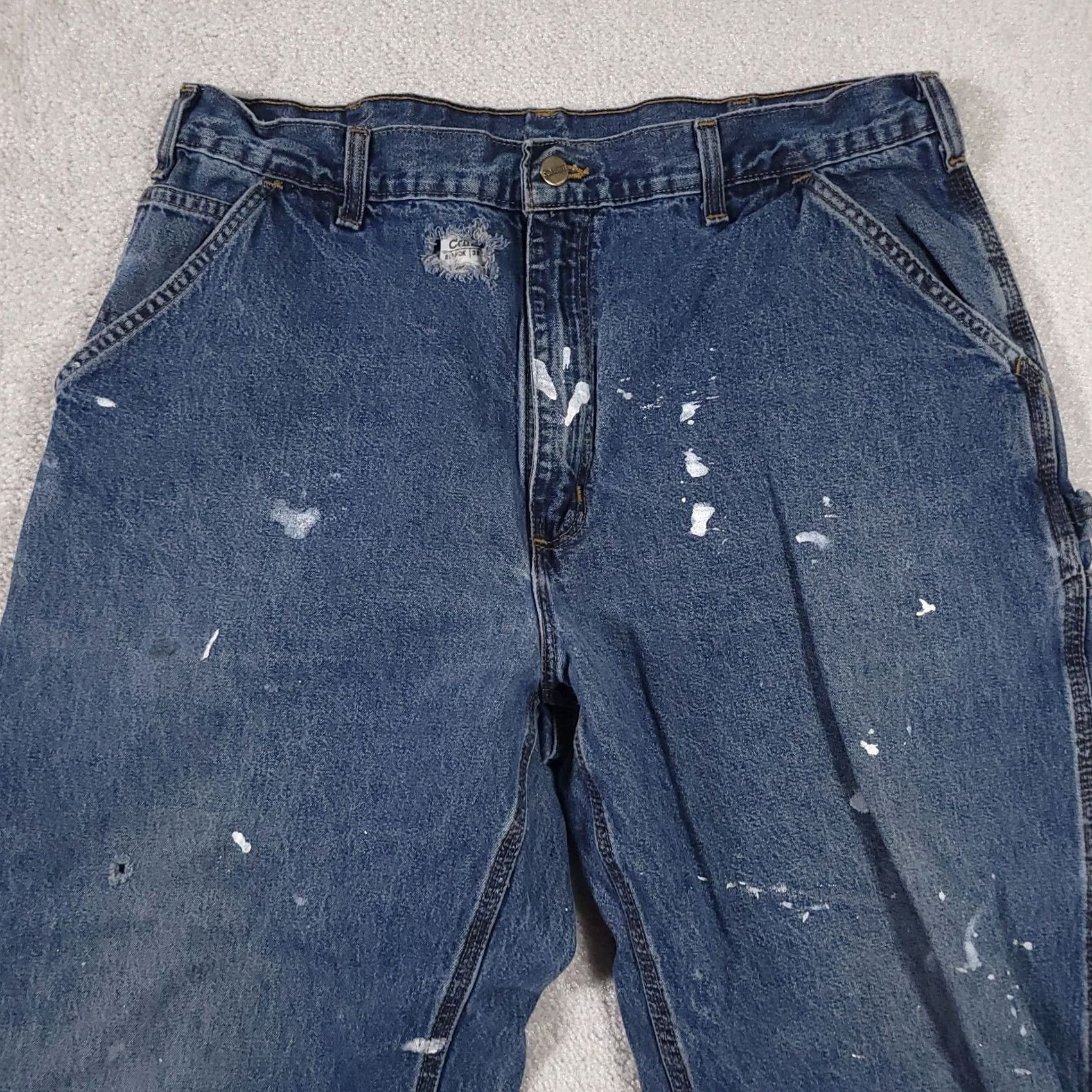 Carhartt Carhartt B13 Dungaree Carpenter Denim Jeans Blue Mens 38x32 Grunge Workwear Size US 38 / EU 54 - 3 Thumbnail
