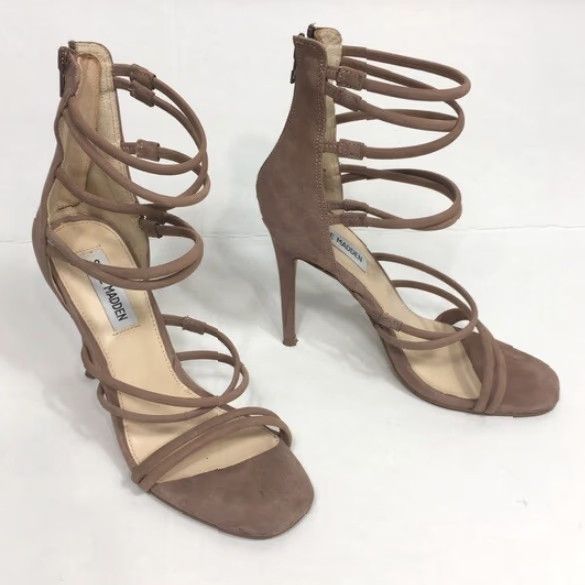 Steve Madden Steve Madden Womens Tito Sandal,4.5 Stiletto,Open Toe-Blush NUBK -Size 10 M 10 Size US 10 / IT 40 - 6 Thumbnail