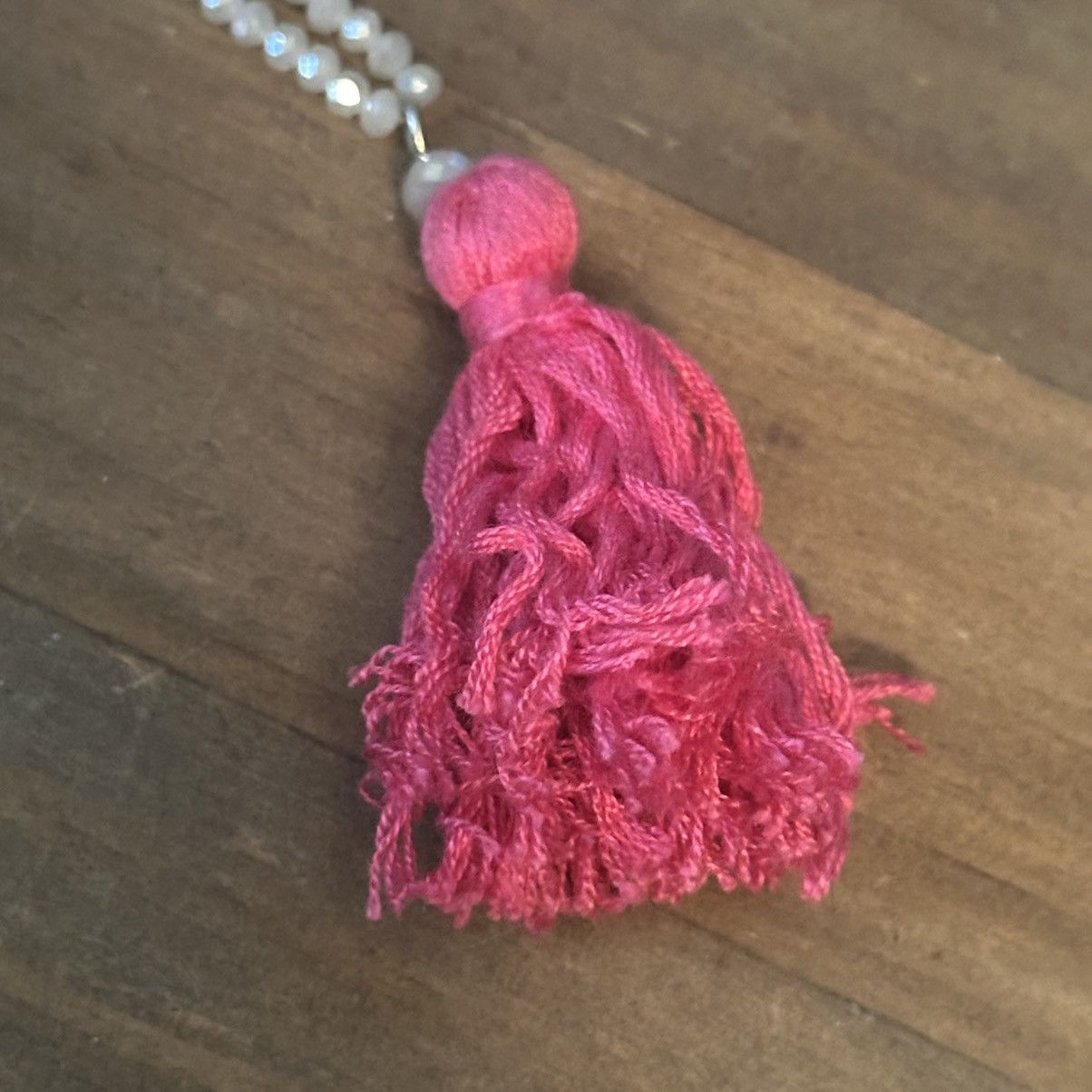 Loft Vintage Loft beaded pink tassel pendant necklace Size ONE SIZE - 3 Thumbnail