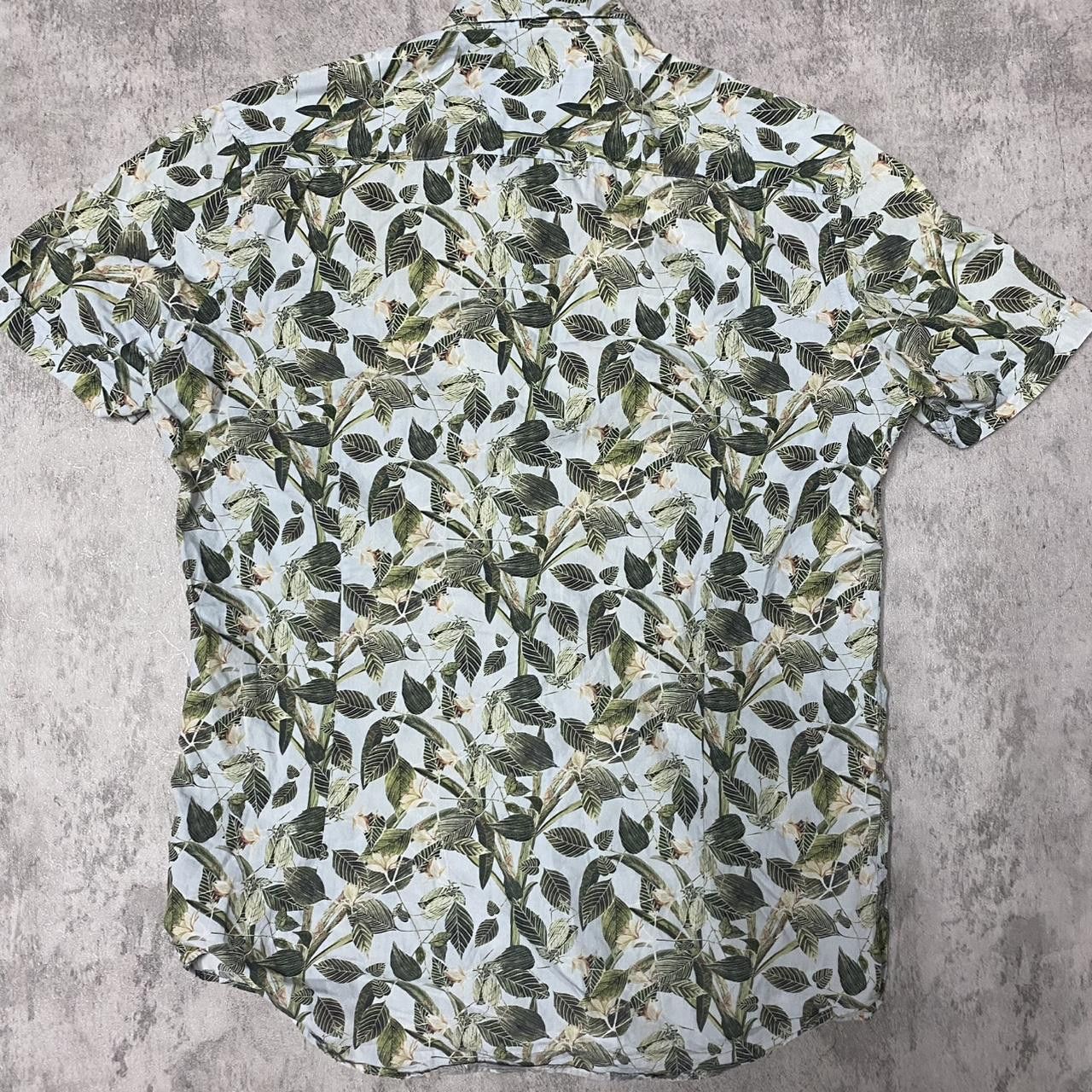 Other White and green floral short sleeve button up shirt Size US L / EU 52-54 / 3 - 4 Thumbnail