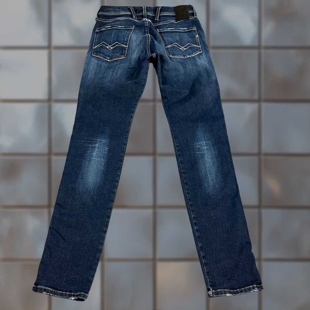 Replay Replay Jeans Slim Tapered 30 34 Dark Wash Blue Whiskers Stretch Anbass Men Size US 30 / EU 46 - 1 Thumbnail