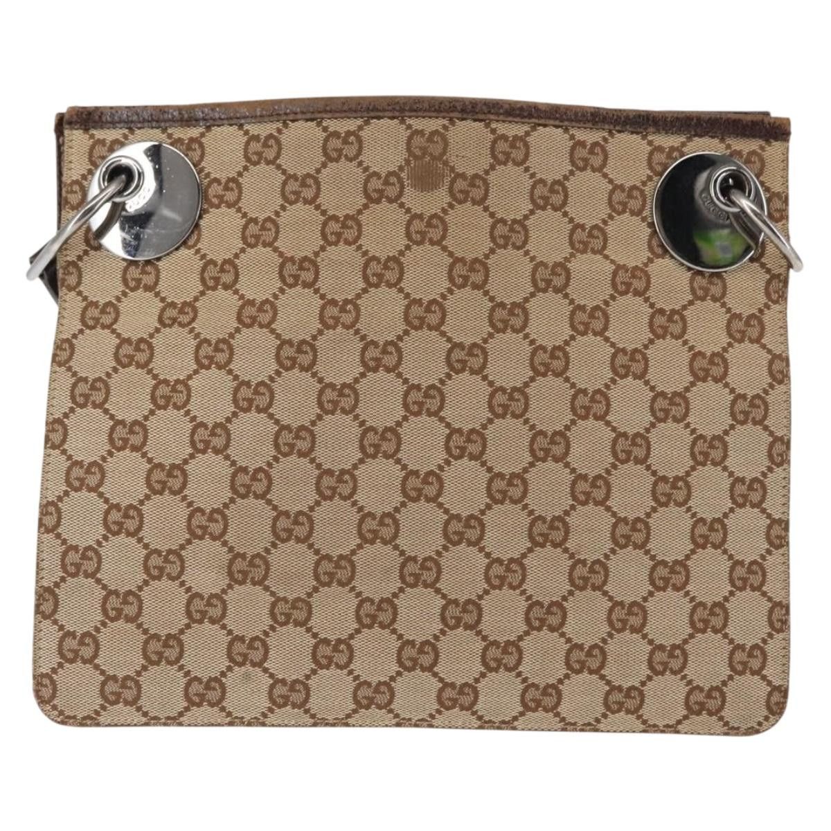 Gucci GUCCI GG Canvas Shoulder Bag Beige Silver Size ONE SIZE - 2 Thumbnail