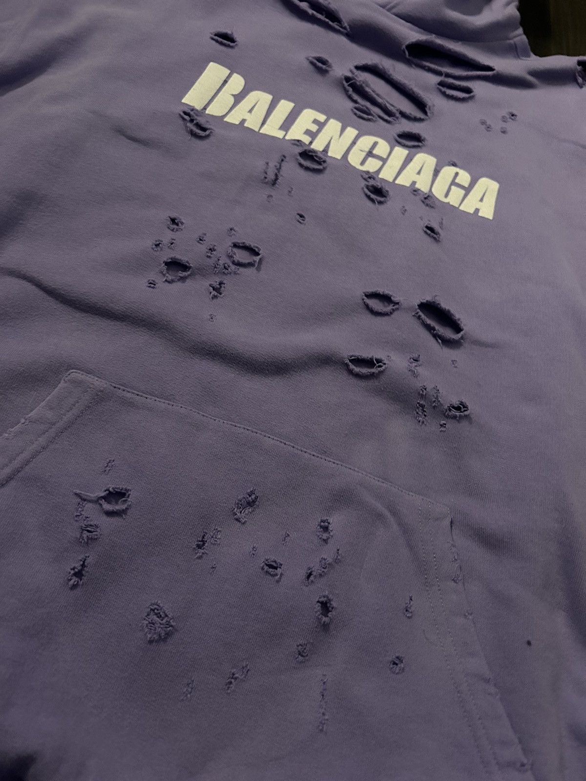 Balenciaga Balenciaga Distressed Hoodie Size US XS / EU 42 / 0 - 3 Thumbnail