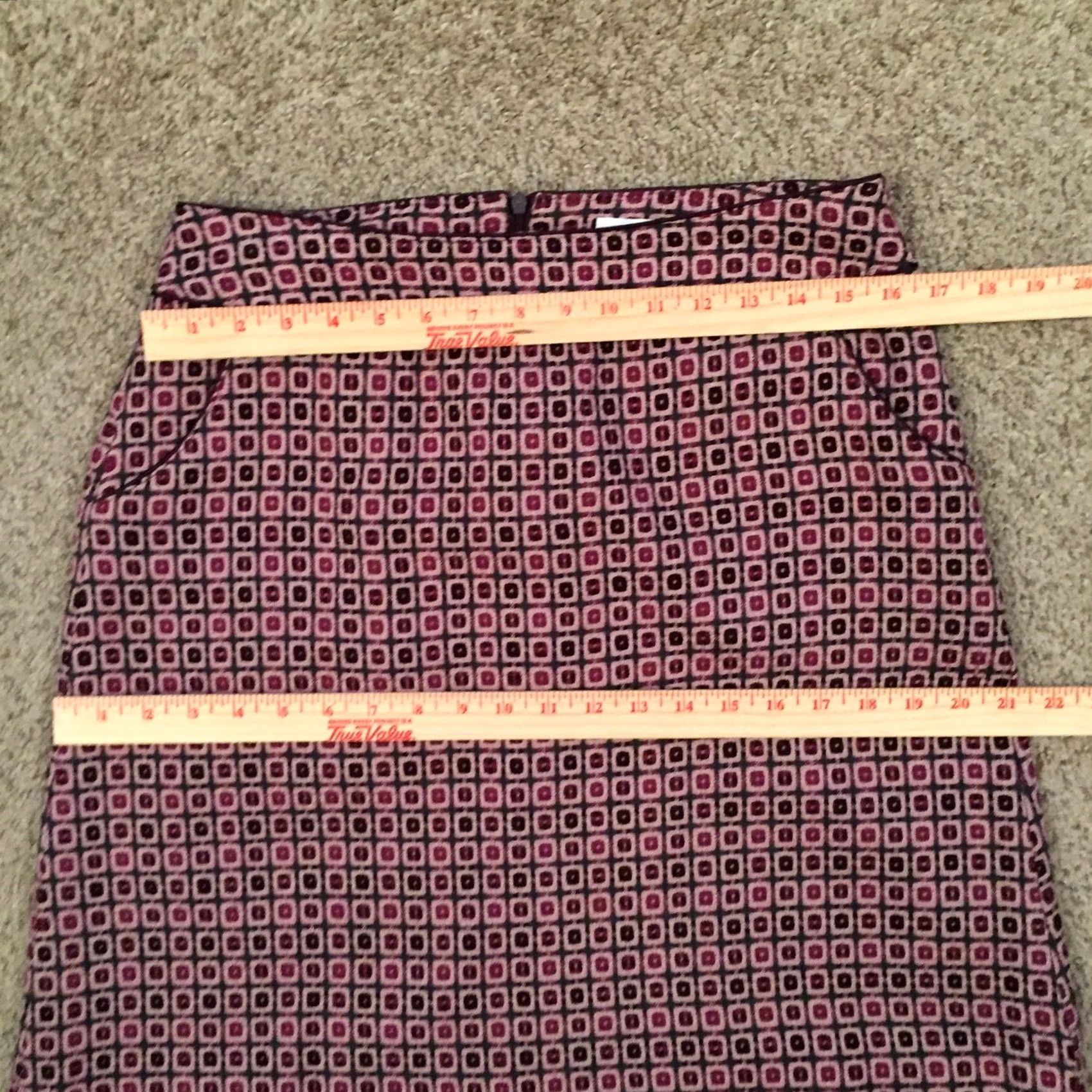 Worthington Worthington Skirt Pink Geometric Knee Length Lined A-Line 10 Women Size 32" / US 10 / IT 46 - 3 Thumbnail