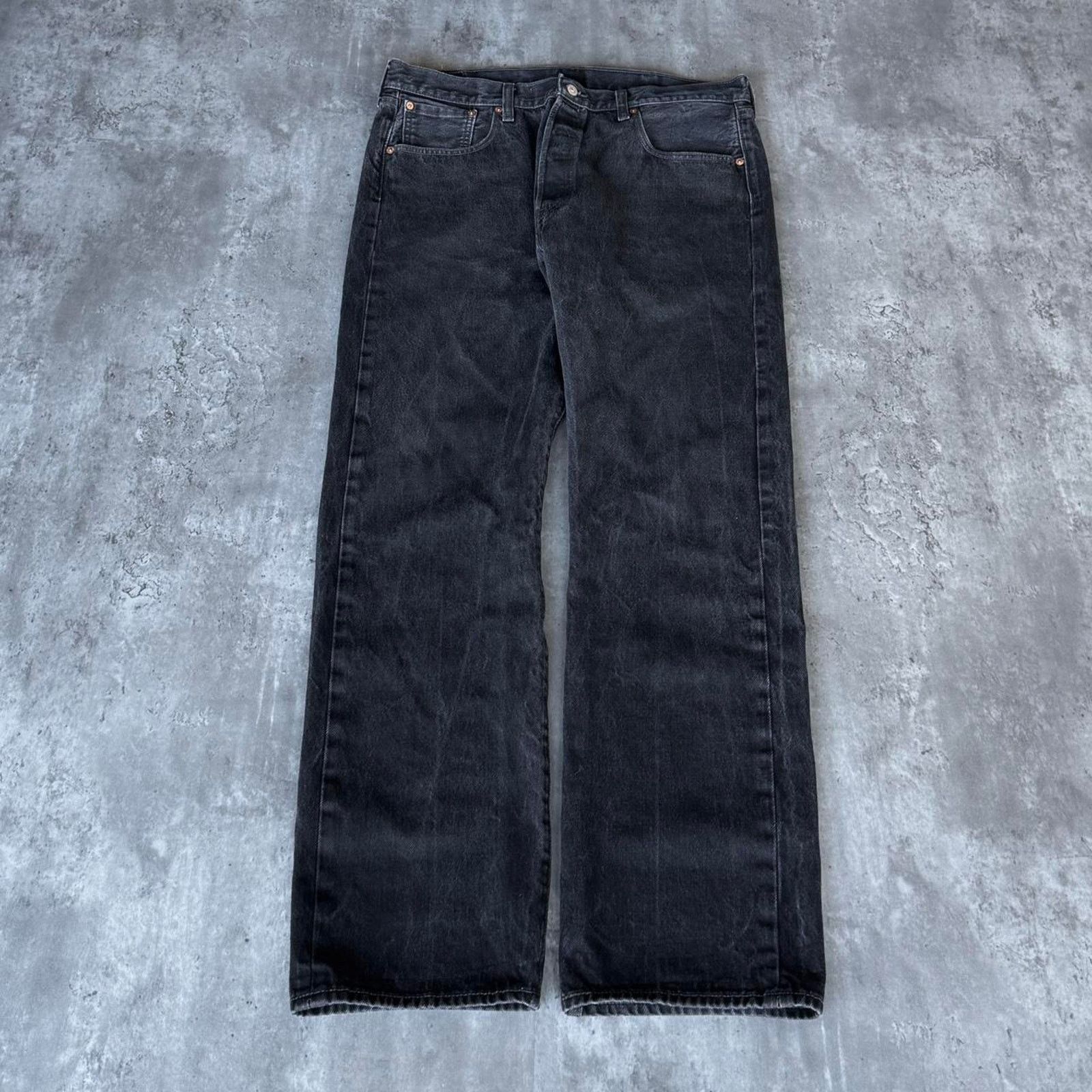 Levi's × Levi's Vintage Clothing × Vintage Levi’s 501 Black Grunge Opium Essential Denim Jeans Size US 37 - 2 Thumbnail