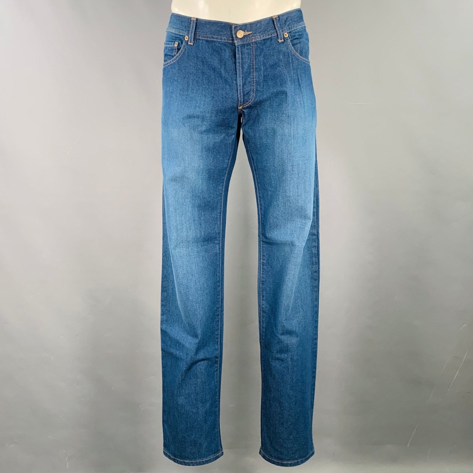 Missoni MISSONI Blue Contrast Cotton Straight Five Pockets Jeans Size US 39 - 1 Thumbnail