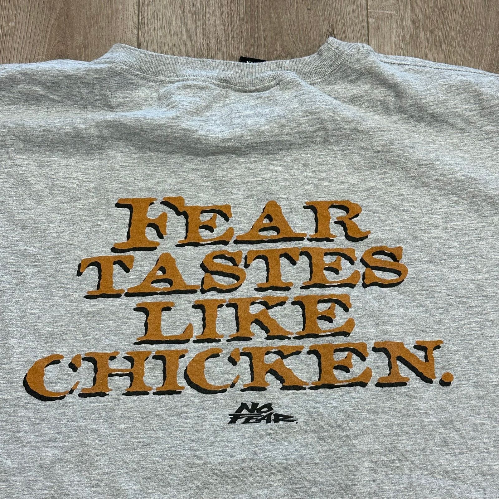 No Fear vintage No Fear "Fear Tastes Like Chicken" Tee T Shirt XL Size US XL / EU 56 / 4 - 6 Thumbnail