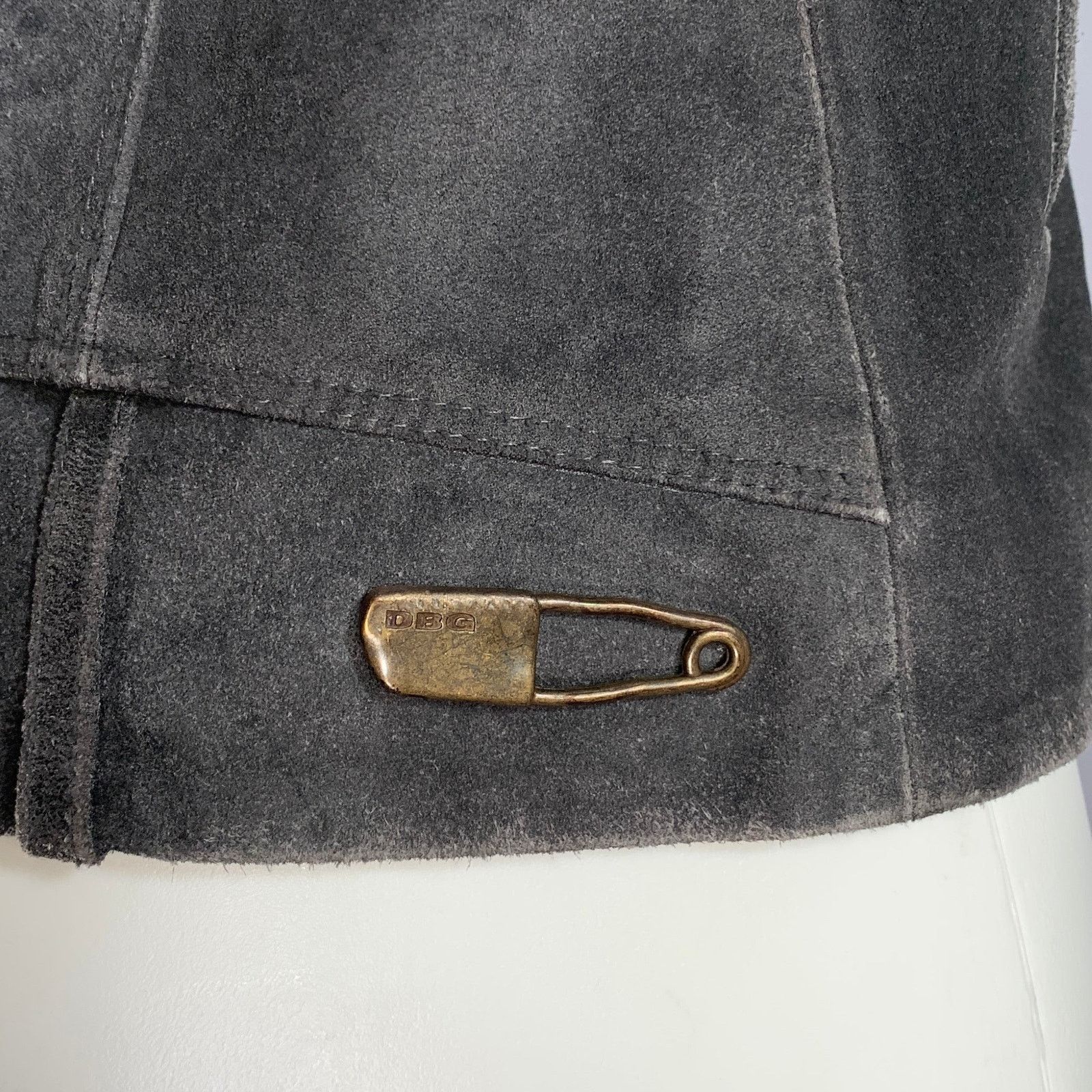 Diesel DIESEL Size L Grey Distressed Calf Leather Biker Vest Size US 9 / EU 42 - 5 Thumbnail