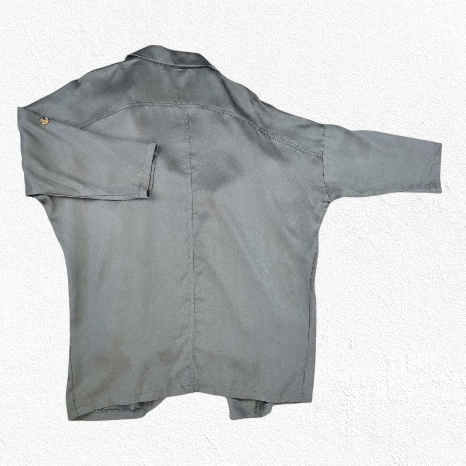 Other Olive Green Tencel Draped Open Front Utility Jacket Size XS Size XS / US 0-2 / IT 36-38 - 10 Thumbnail