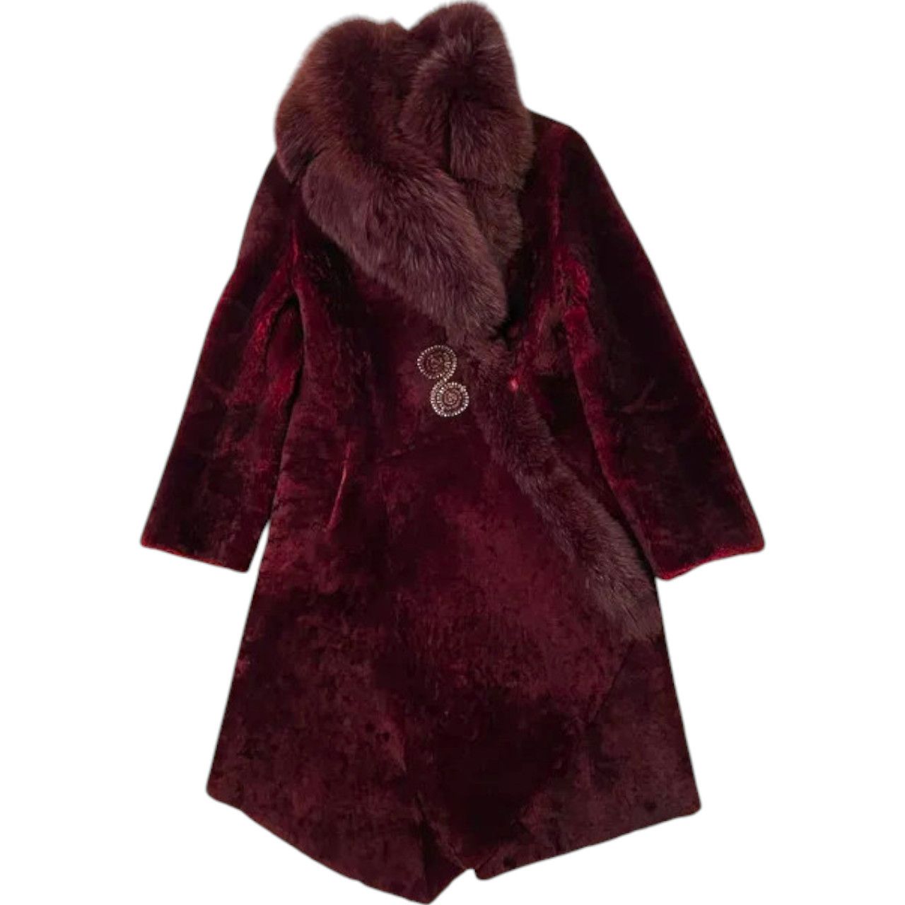 Other Natural Mouton Fur Coat sz S/M mouton fur silver fox fur Size S / US 4 / IT 40 - 2 Thumbnail