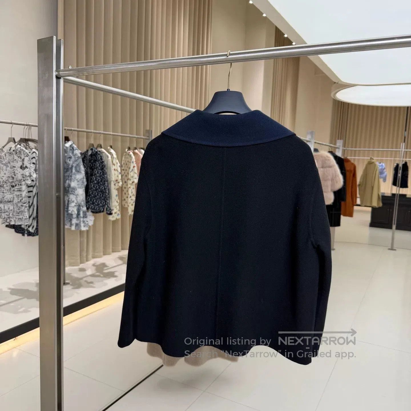 Hermes Hermes Blue Black Short Cashmere Coat. Size US M / EU 48-50 / 2 - 2 Thumbnail