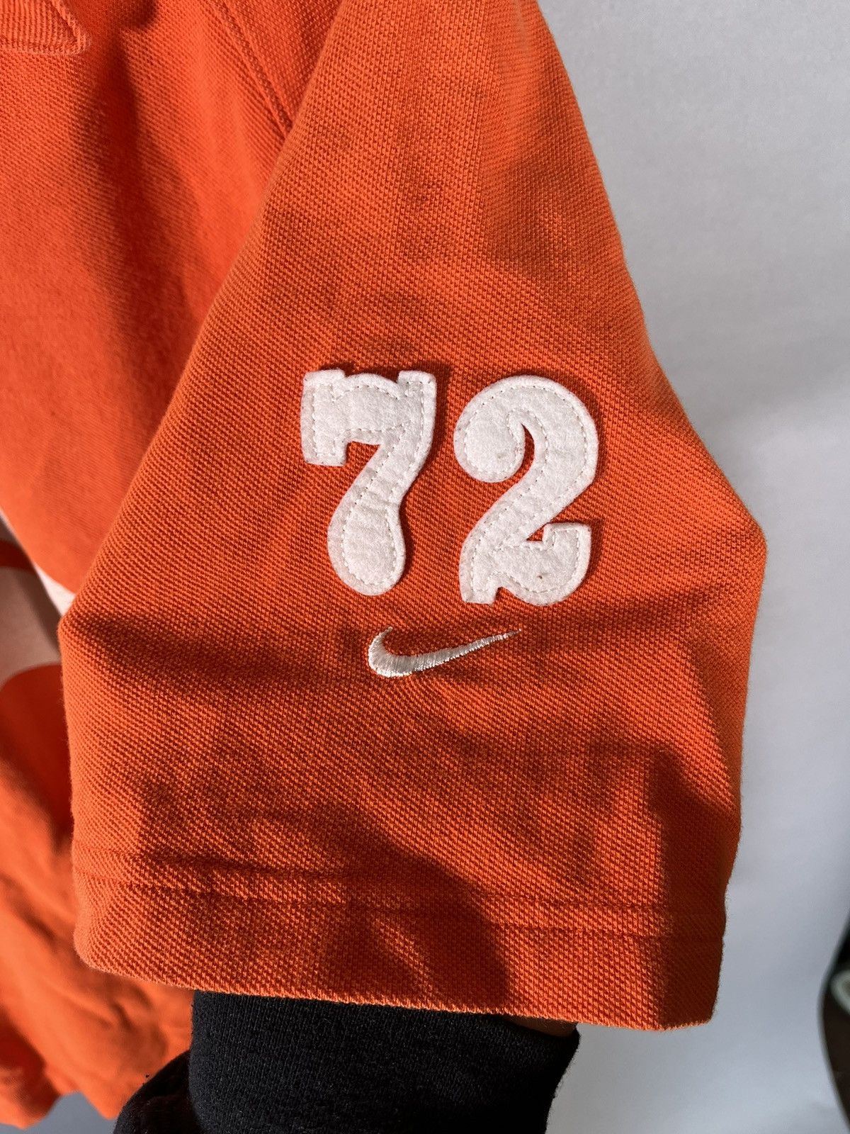 Nike × Vintage Y2K Nike Silver Tag Orange Polo Size US L / EU 52-54 / 3 - 5 Thumbnail