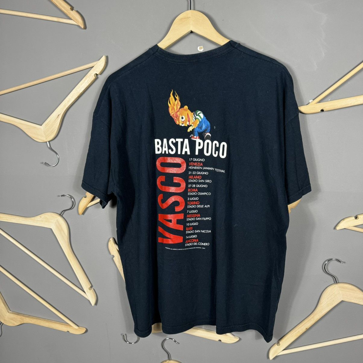 Band Tees Vasco Rossi Basta Poco Concert Tee 2007 Screen Stars Size US XL / EU 56 / 4 - 9 Thumbnail