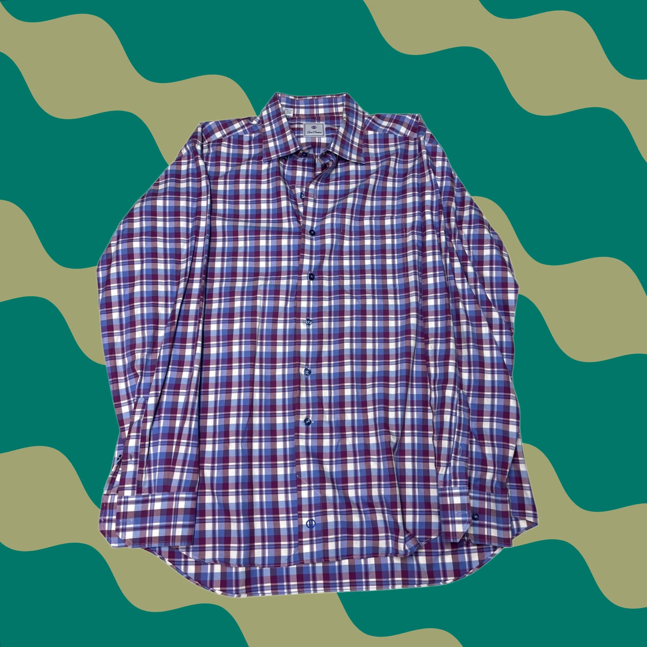 David Donahue David Donahue Mens 2XL Plaid Button-Down Shirt Long Sleeve Casual Business Size US XXL / EU 58 / 5 - 1 Thumbnail