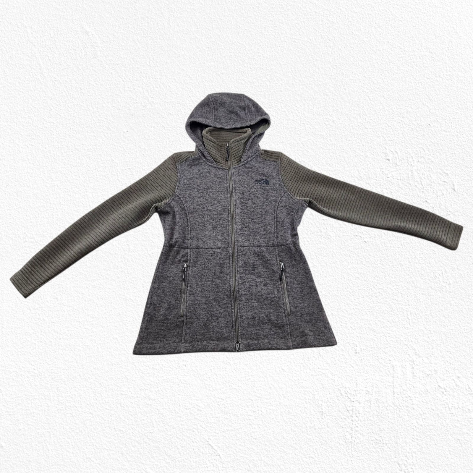 The North Face North Face Olive Green Gray Fleece Hoodie Coat Size Medium Size M / US 6-8 / IT 42-44 - 5 Thumbnail