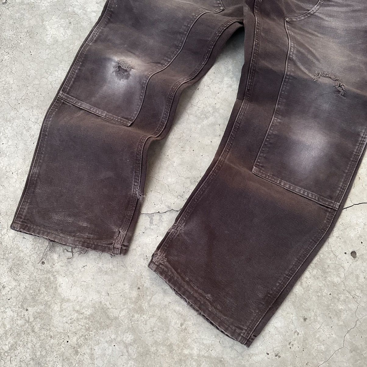 Carhartt (32x30) Crazy Vintage Y2K Distressed Carhartt Double Knee Size US 32 / EU 48 - 6 Thumbnail