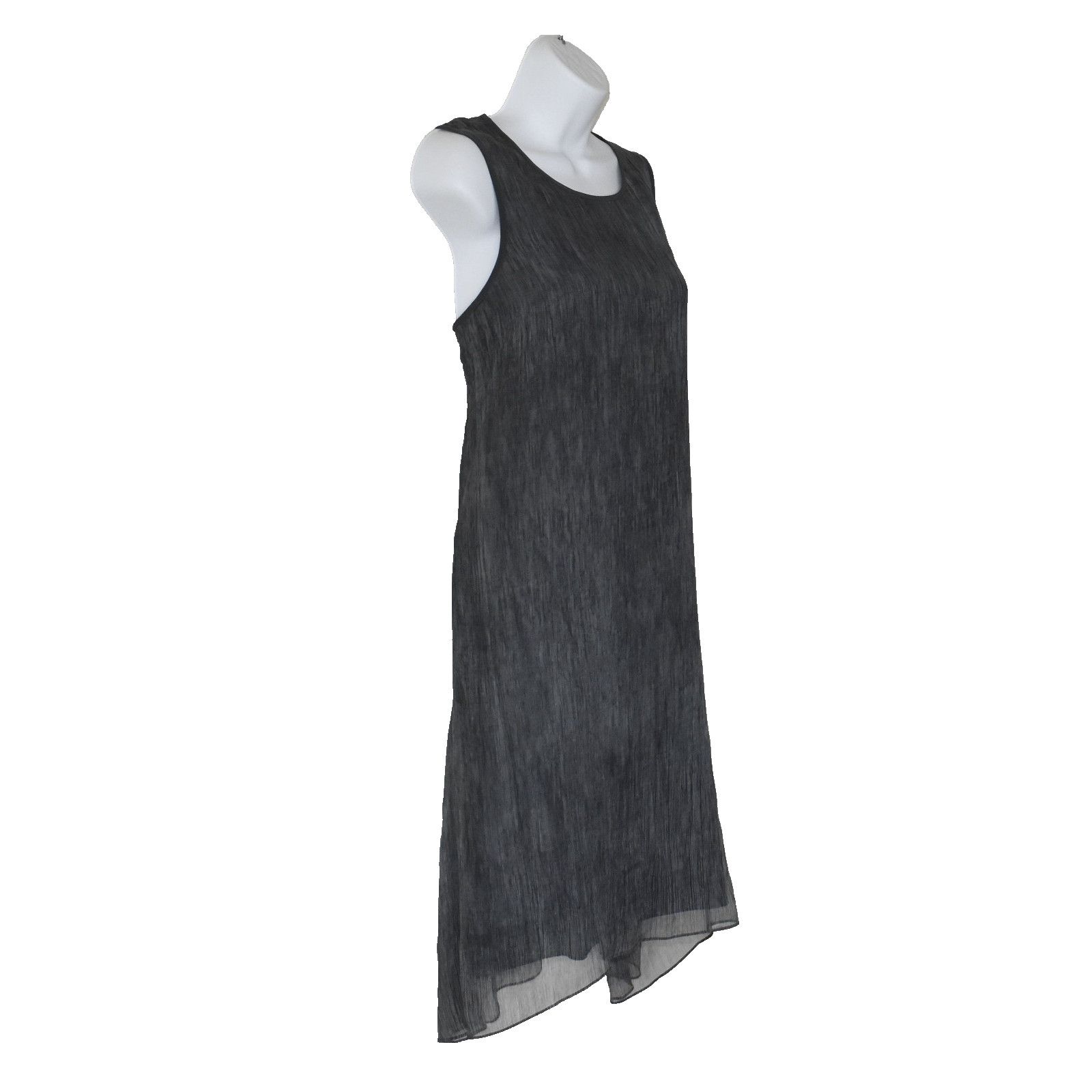 Eileen Fisher EILEEN FISHER High/ Low Bottom Sheer Silk Shift Dress M $378 Size M / US 6-8 / IT 42-44 - 2 Thumbnail