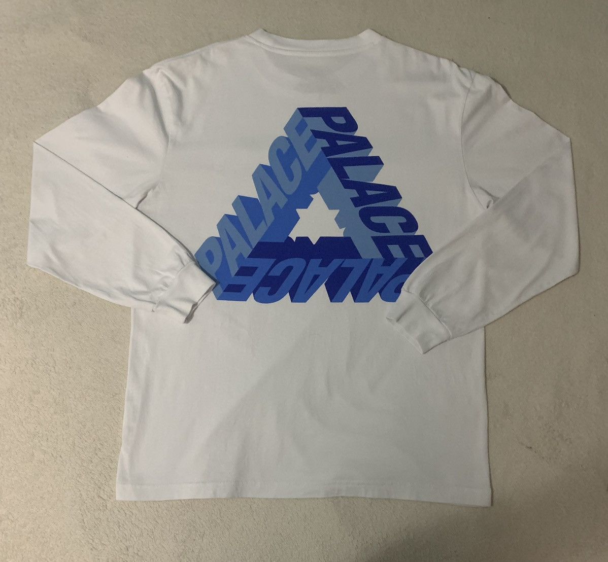 image of Palace Large P-3D Long Sleeve White, Men's