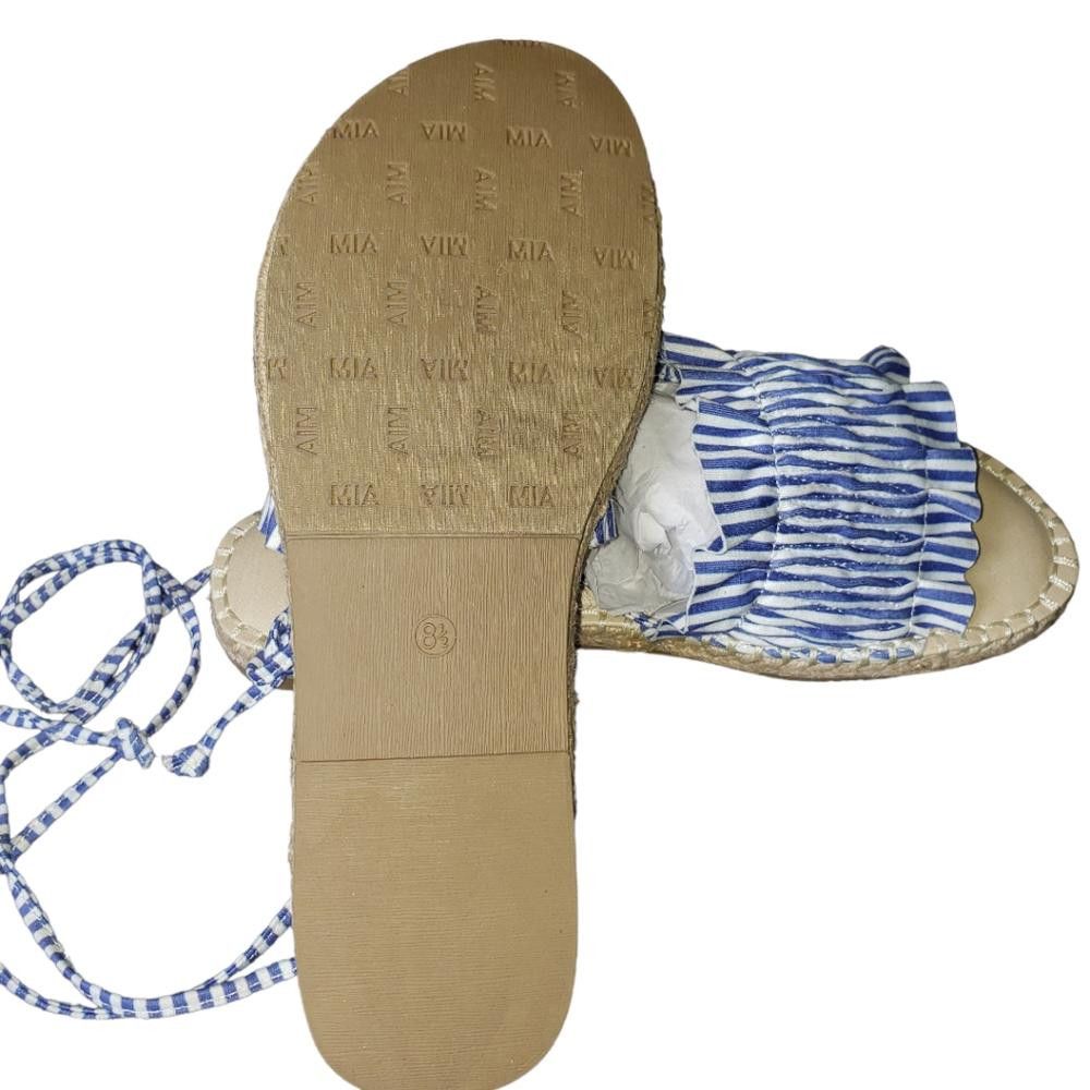 Miansai Mia NWOT Blue & White Cloth Roman Flats 8.5 Size US 8.5 / IT 38.5 - 4 Thumbnail