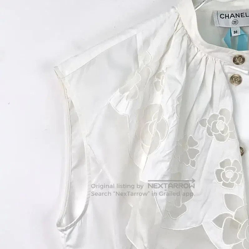 Chanel Chanel White Cotton Women's Shirt . Size XS / US 0-2 / IT 36-38 - 3 Thumbnail