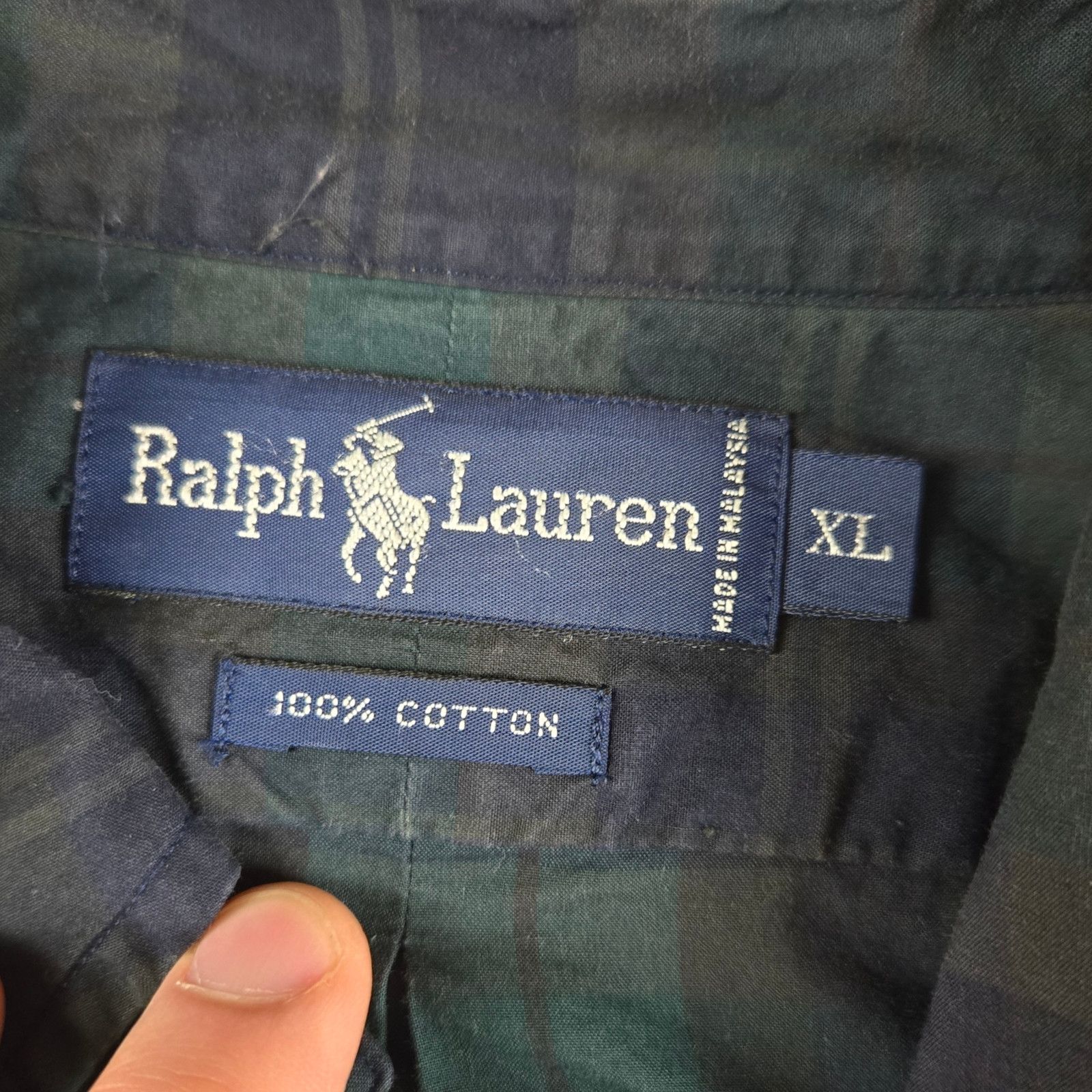 Ralph Lauren 90s Ralph Lauren Black Watch Plaid Crest Button Down Top XL Size US XL / EU 56 / 4 - 6 Thumbnail