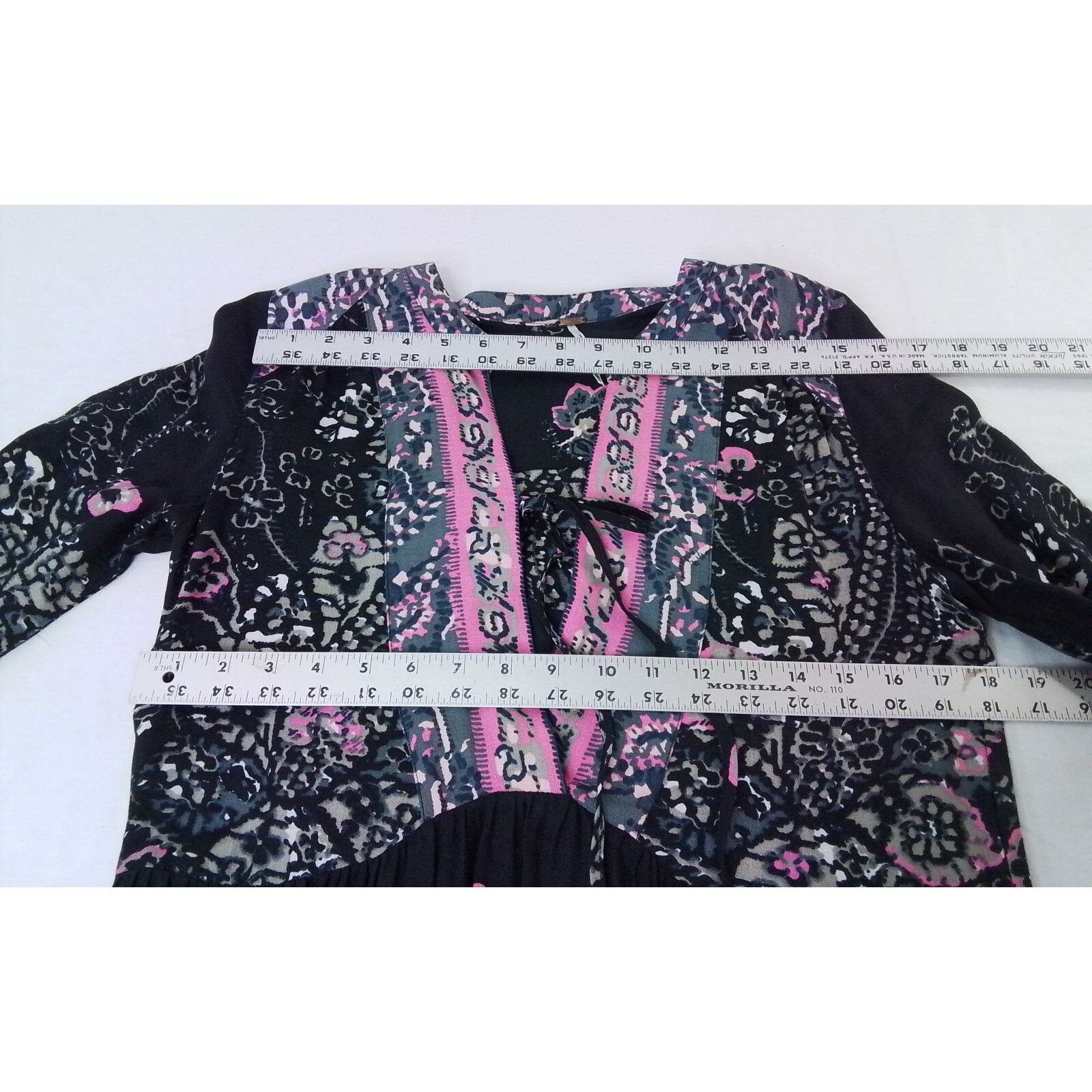 Free People Free People Dress Women's XS Long Sleeve Maxi Black Print Size XS / US 0-2 / IT 36-38 - 6 Thumbnail