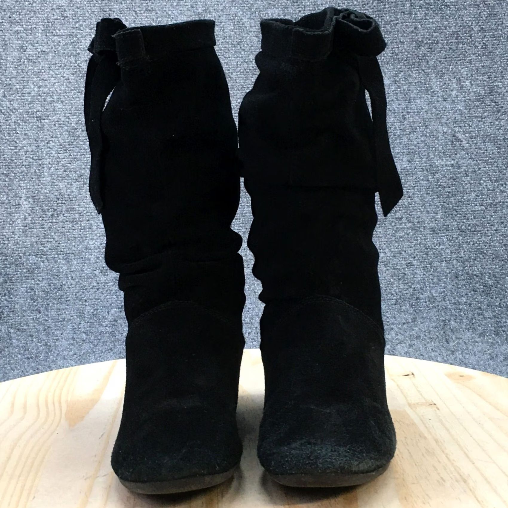 Vintage White Mountain Boots Womens Slouch Mid-Calf Black Leather 6.5 M Flat Heel Casual Autumn Winter W11509Z Mens Womens Boys Girls Size US 7 / IT 37 - 4 Thumbnail