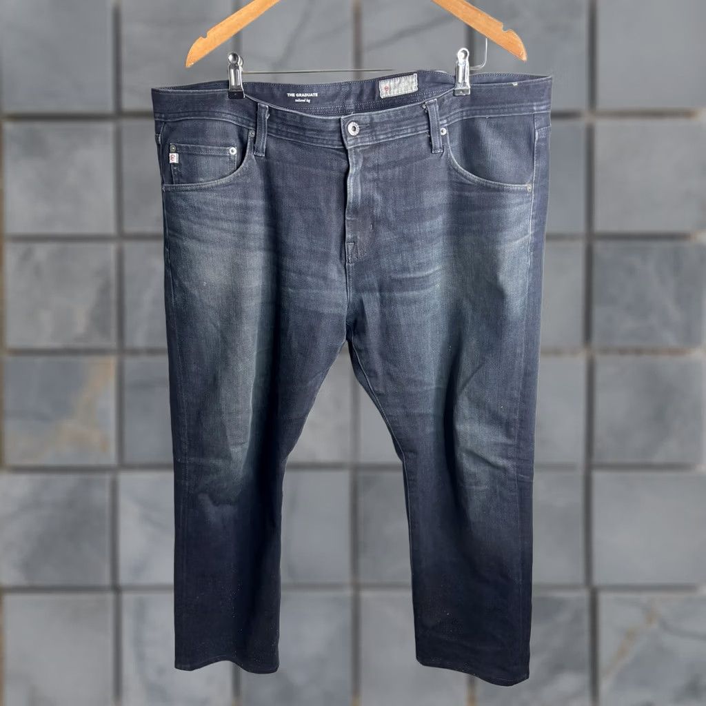 Vintage AG Adriano Goldschmied Jeans Mens 43x35 The Graduate Tailored Leg Stretch Blue Shirt? (No) Size US 43 - 1 Thumbnail