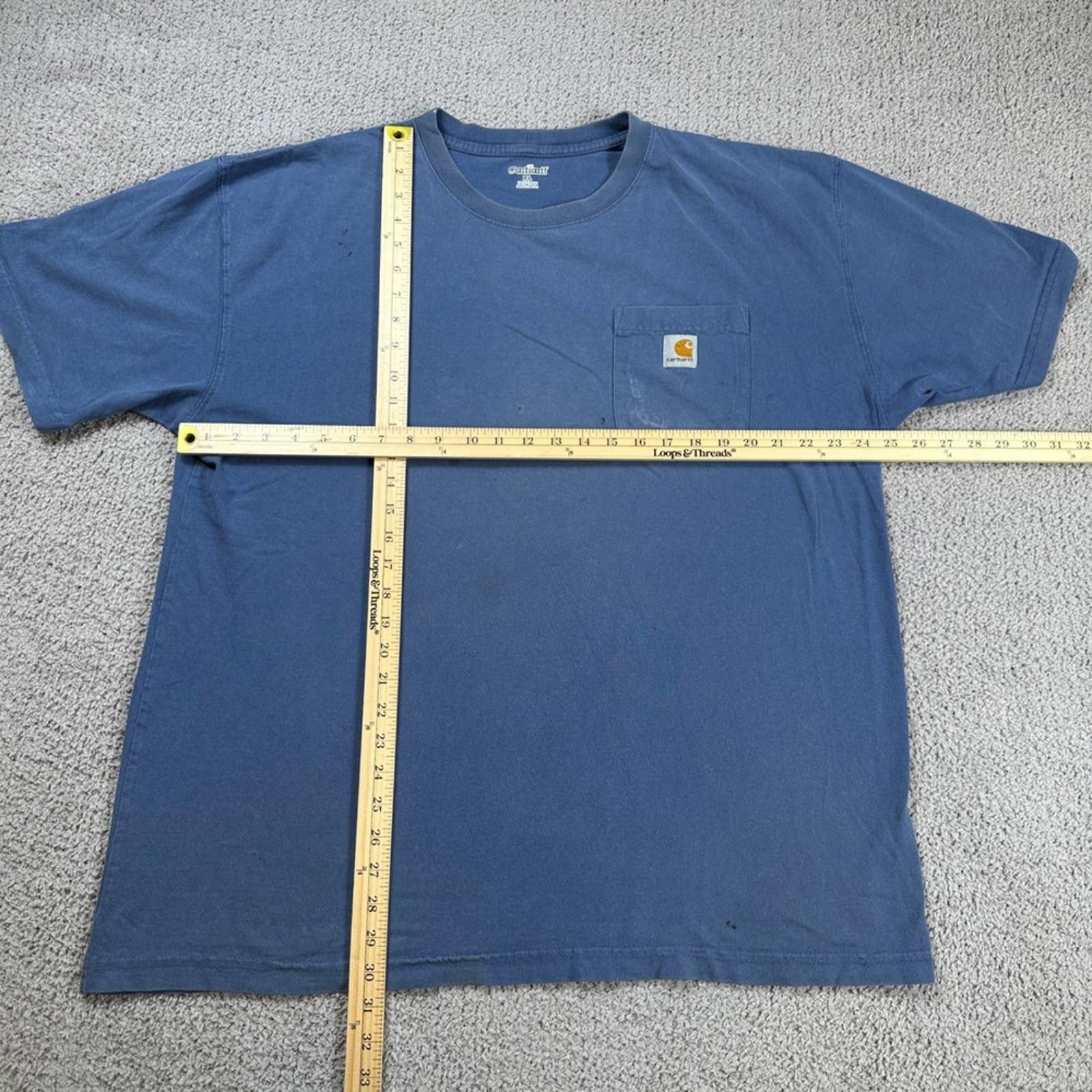 Carhartt Carhartt K87 Royal Blue Pocket T Shirt Mens XL Workwear Size US XL / EU 56 / 4 - 2 Thumbnail