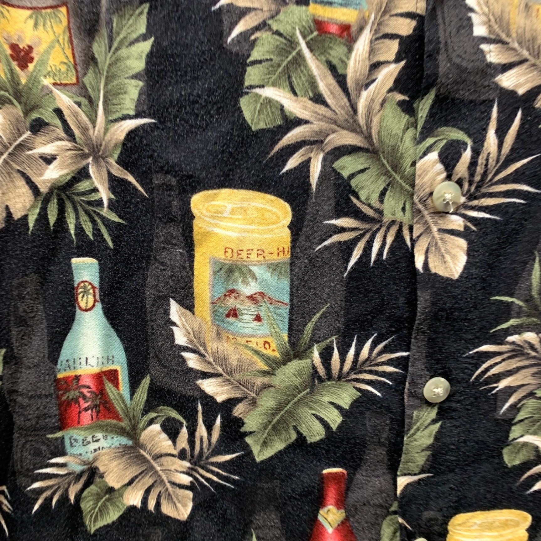Pierre Cardin VINTAGE Pierre Cardin Shirt Mens Large Black Floral Palms Rayon Viscose Light Knit Casual Party/Travel Button-Up Short Sleeve Size US L / EU 52-54 / 3 - 4 Thumbnail