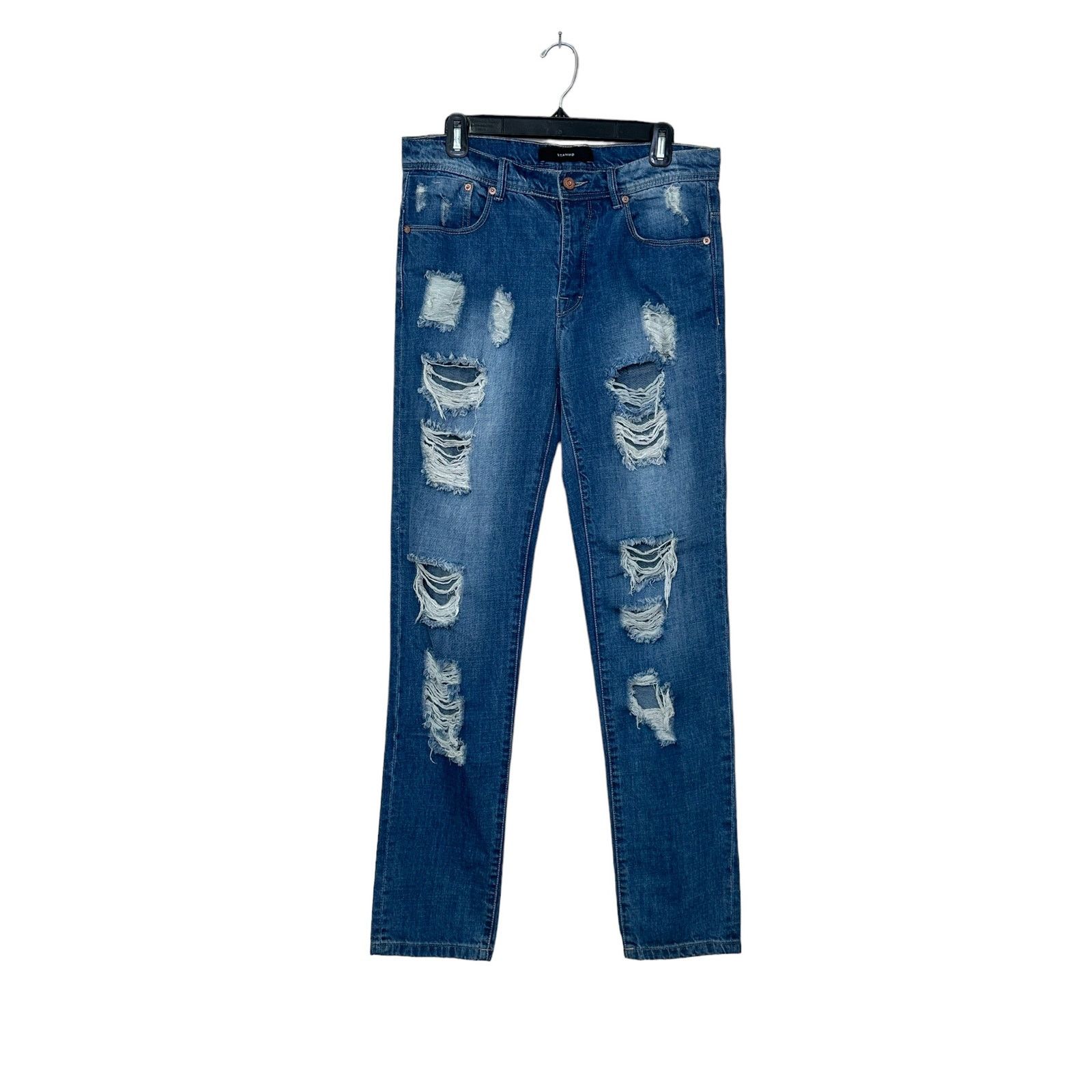 Stampd Stampd blue distressed straight leg jeans size 31 Size US 31 - 11 Thumbnail