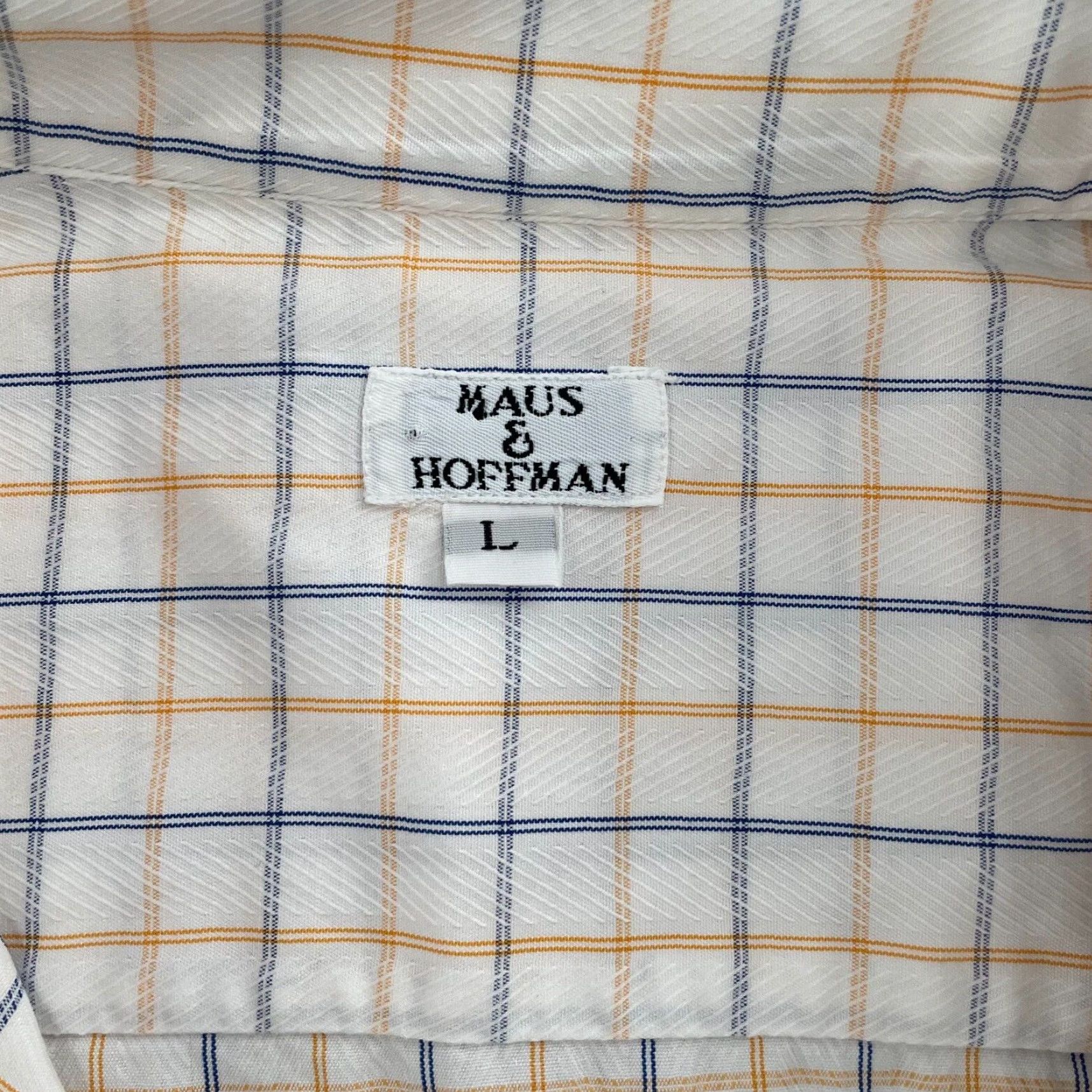 Vintage VINTAGE Maus & Hoffman Shirt Adult Large White Check Long Sleeve Button Up Men L Size US L / EU 52-54 / 3 - 5 Thumbnail