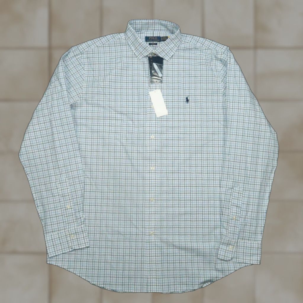 Polo Ralph Lauren Polo Ralph Lauren Shirt Men XL White Blue Plaid Classic Stretch Button Up NWT Size US XL / EU 56 / 4 - 1 Thumbnail