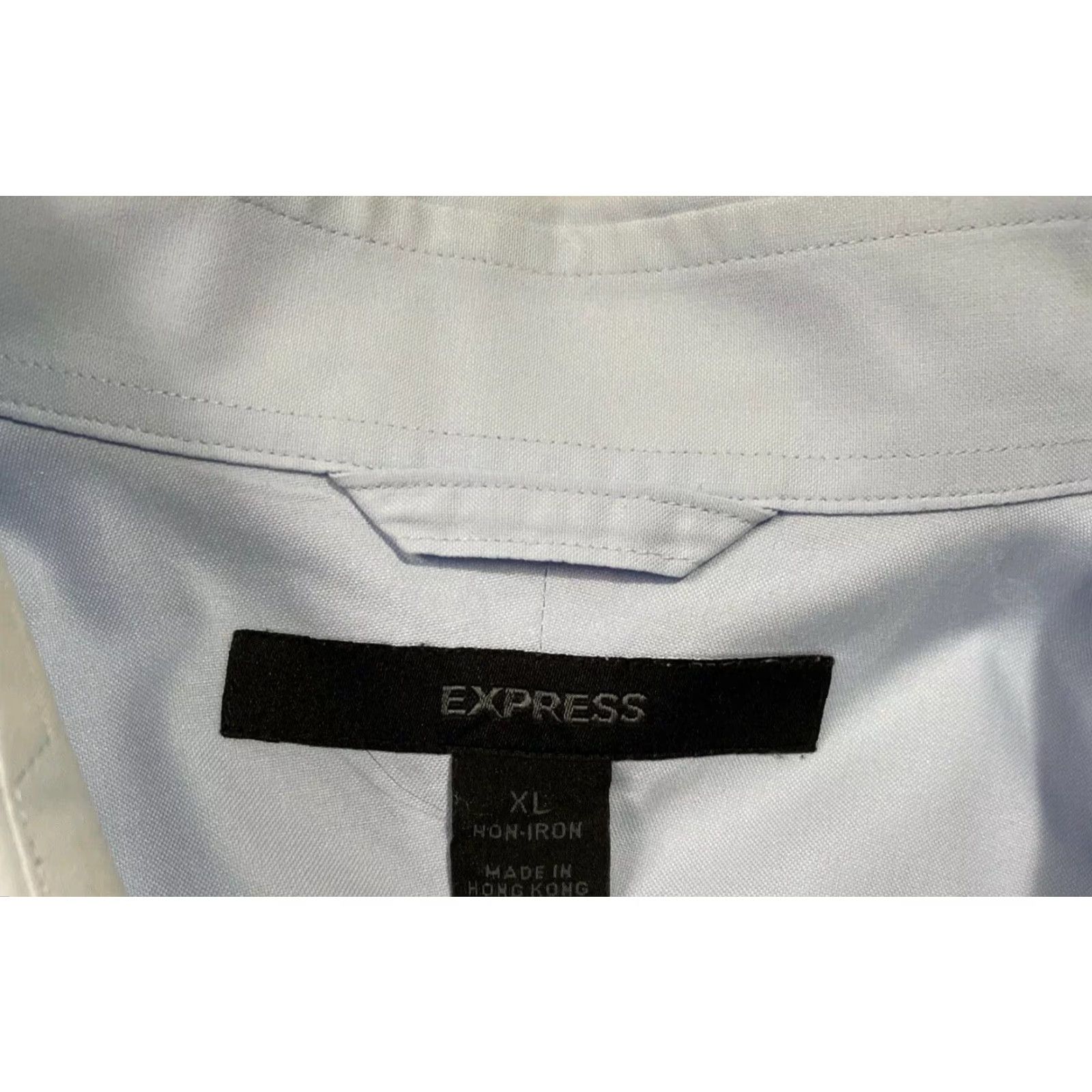 Express Express Button-Down Shirt Men’s XL Blue Long Sleeve Dress Shirt, 100% Cotton, Non-Iron, Traditional Fit Size US XL / EU 56 / 4 - 5 Thumbnail
