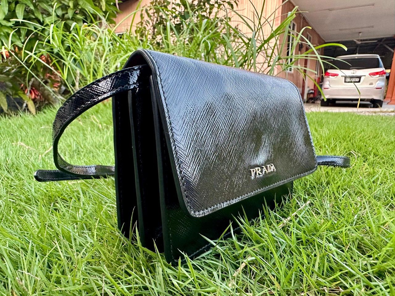 Prada Authentic Prada Vernice Saffiano Leather Mini Crossbody Bag Size ONE SIZE - 2 Thumbnail