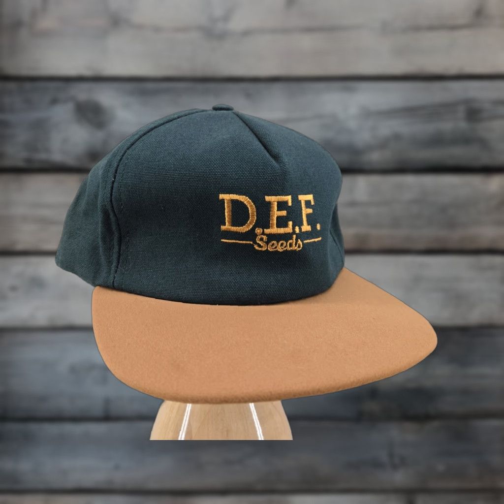 Vintage VINTAGE DEF Seeds Hat Strapback Embroidered Cap Green Brown Adjustable USA Men Size ONE SIZE - 1 Thumbnail