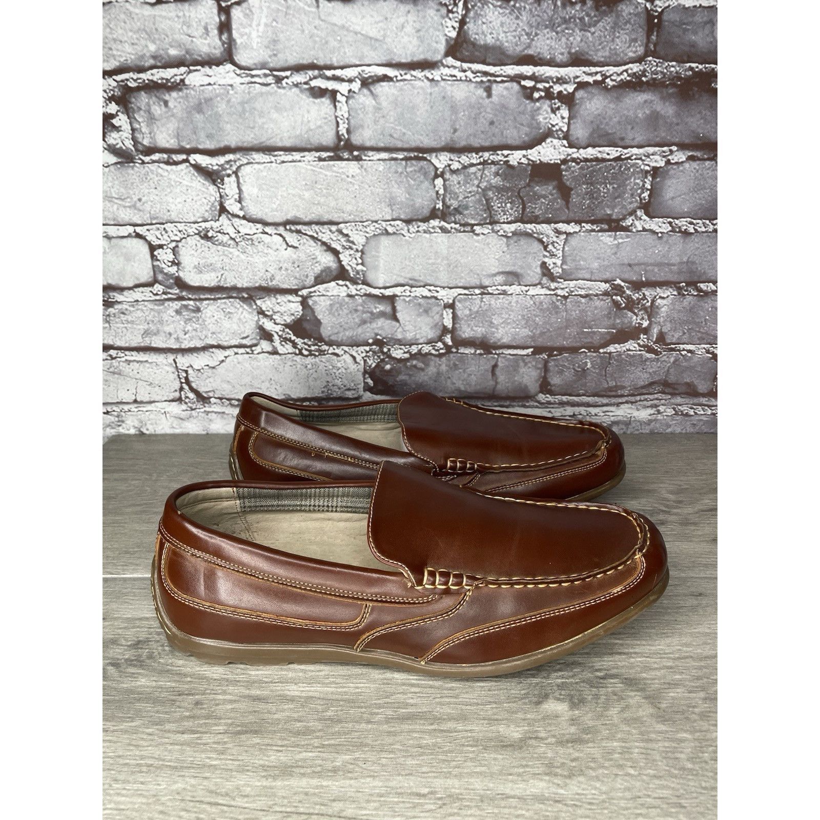 Nunn Bush Nunn Bush Dual Comfort Brown Faux Leather Driving Loafers Sh Size US 10 / EU 43 - 14 Thumbnail