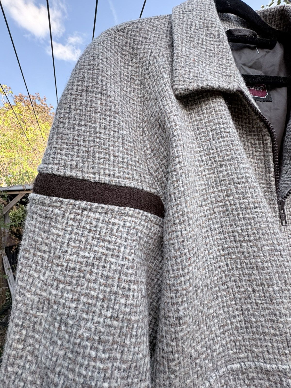 Alexandre Plokhov Vintage 1970s/80s Alexandre Wool Tweed Bomber Jacket Size US L / EU 52-54 / 3 - 6 Thumbnail