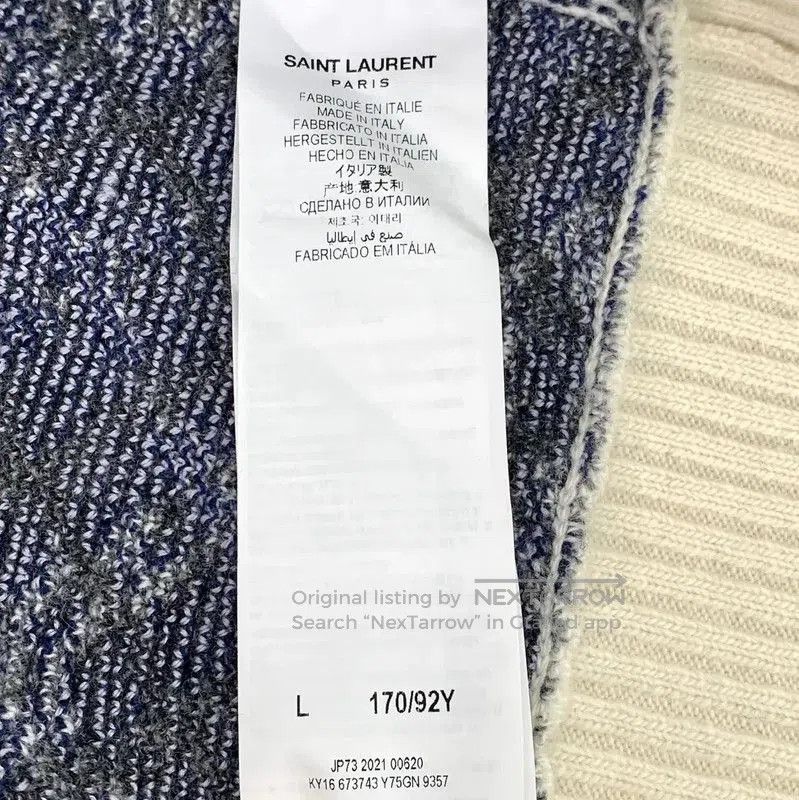 Yves Saint Laurent YSL Color-blocked Wool Cardigan for Women . Size L / US 10 / IT 46 - 6 Thumbnail