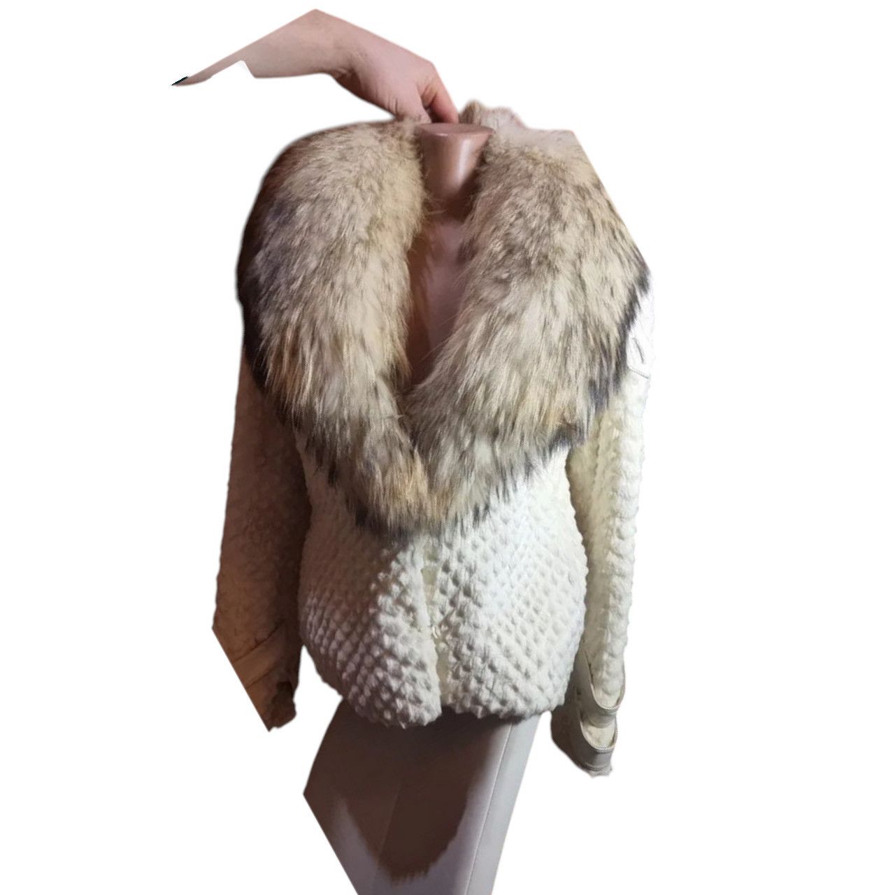 Other Raccoon and rabbit natural fur coat sz S Size S / US 4 / IT 40 - 3 Thumbnail
