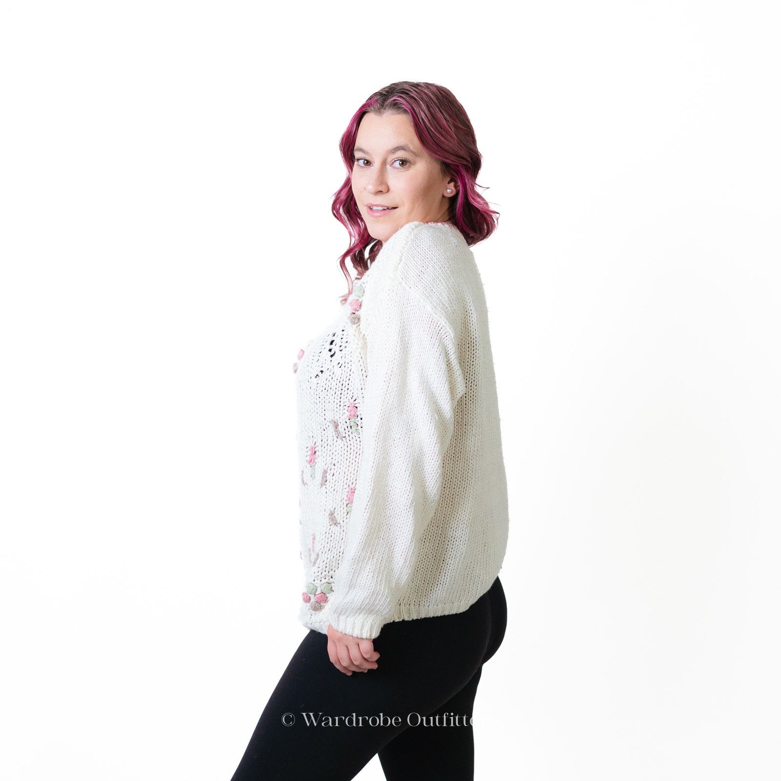 Vintage Vintage 80s Handknitted Crochet Needlepoint Pullover Sweater Size M / US 6-8 / IT 42-44 - 5 Thumbnail